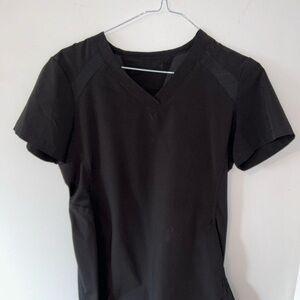 Women's Black V-Neck Scrub Top and Bottom